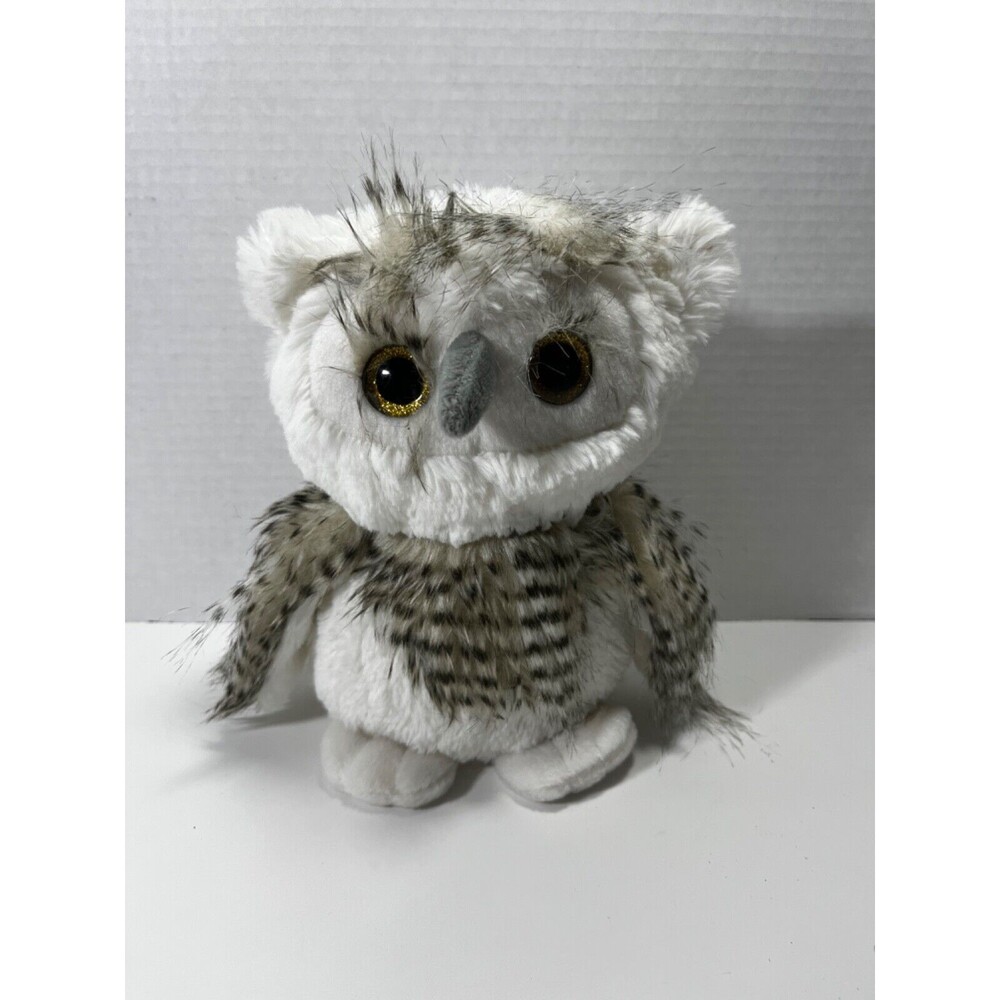 Opal the Owl Portland Plush 9" Stuffed Animal Realistic Barn Owl White Gray